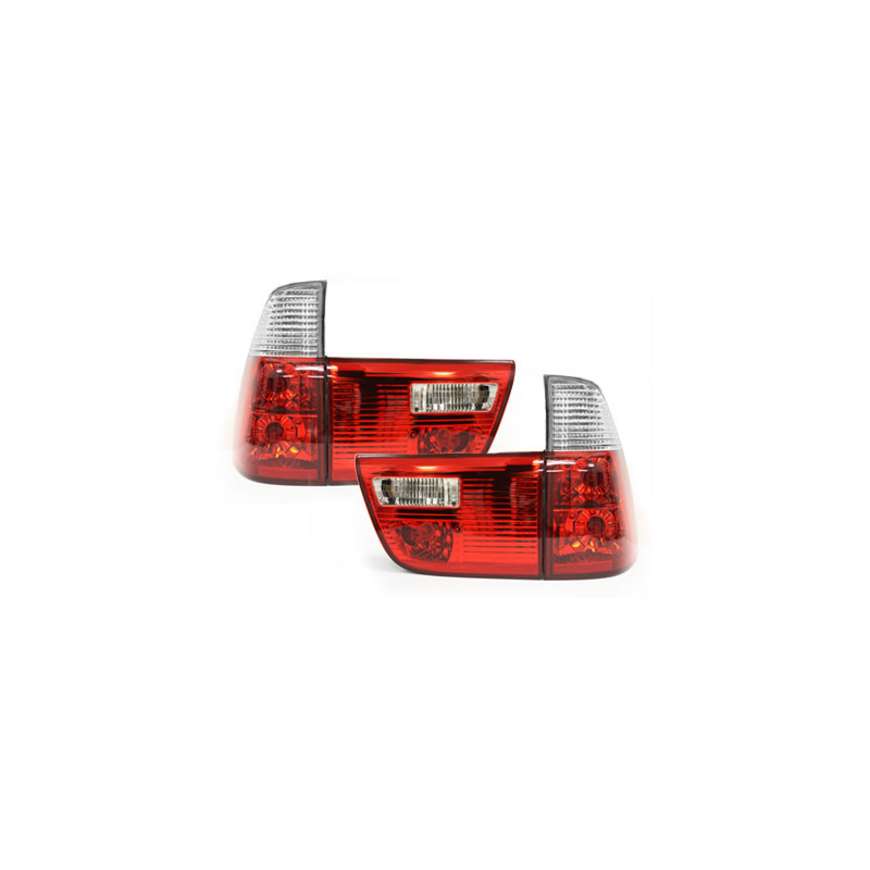 Feux arrière BMW X5 00-02 _ 4-Portes  rouge/cristal