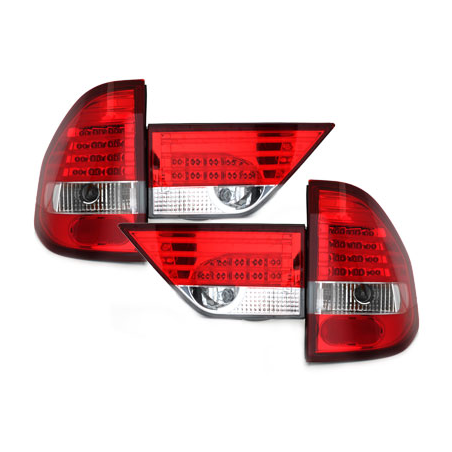 Feux arrière LED BMW E83 X3 04-06 rouge/cristal