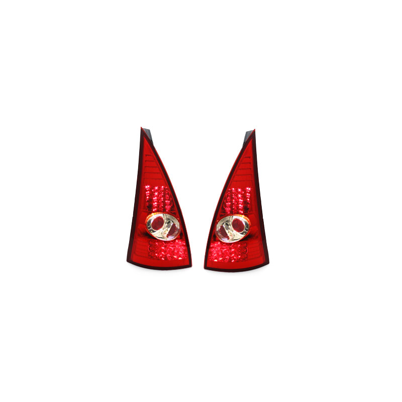 Feux arrière LED Citroen C3 02-05  rouge/cristal