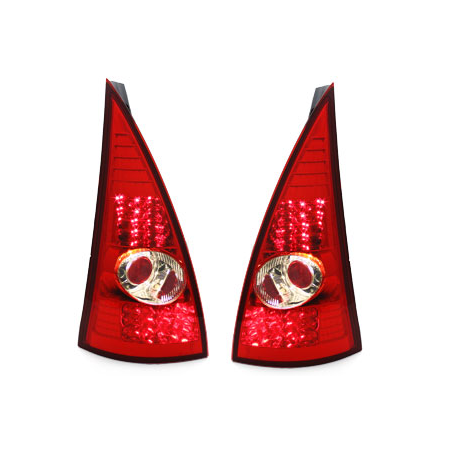 Feux arrière LED Citroen C3 02-05  rouge/cristal