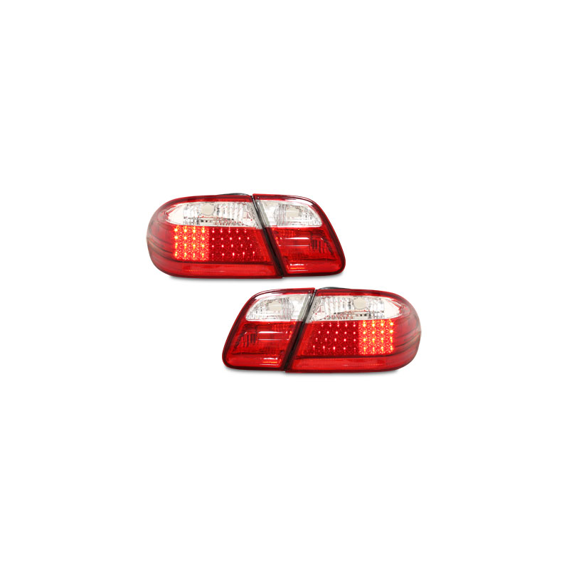 Feux arrière LED Mercedes Benz W210 E-Kl. 95-02-Rouge/chromé