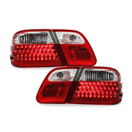 Feux arrière LED Mercedes Benz W210 E-Kl. 95-02  rouge/crysta