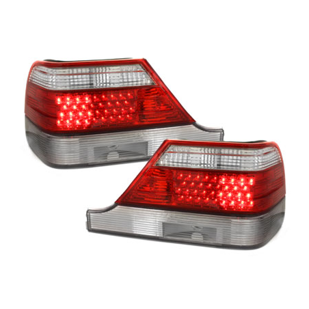 Feux arrière LED Mercedes Benz W140 S-Kl 97-99-Rouge/Cristal