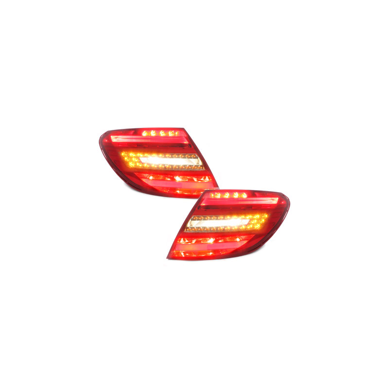 Feux arrière LED Mercedes Benz C W204 06-10_Rouge/crys