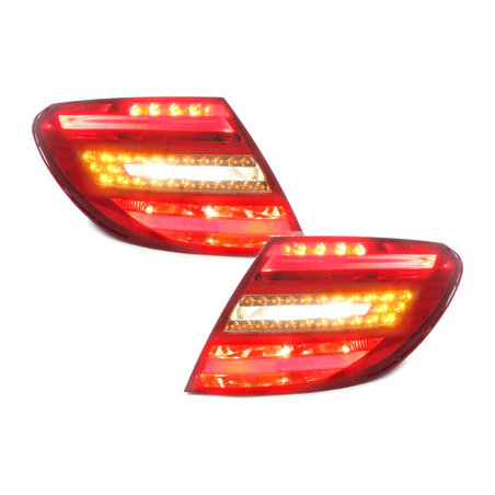 Feux arrière LED Mercedes Benz C W204 06-10_Rouge/crys