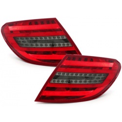 Feux arrière LED Mercedes Benz C W204 06-10_Rouge/Fumé