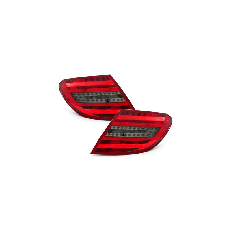 Feux arrière LED Mercedes Benz C W204 06-10_Rouge/Fumé