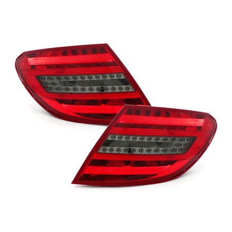 Feux arrière LED Mercedes Benz C W204 06-10_Rouge/Fumé