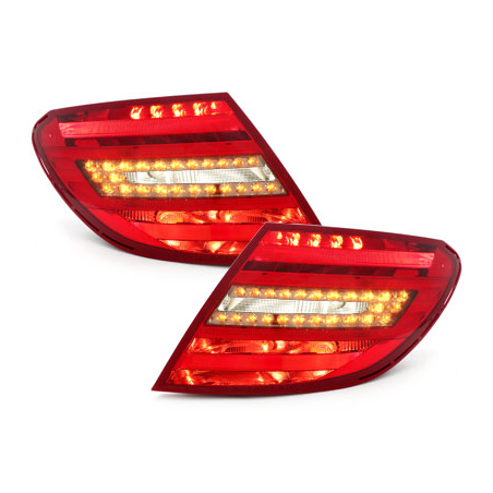 Feux arrière LED Mercedes Benz C W204 06-10_Rouge/Fumé