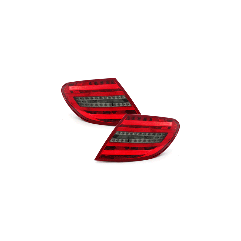 Feux arrière LED Mercedes Benz C W204 06-10_Rouge/Fumé