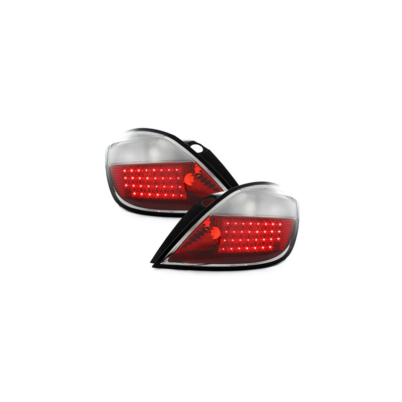 Feux arrière LED Opel Astra H 5T 04-06-Rouge/Cristal