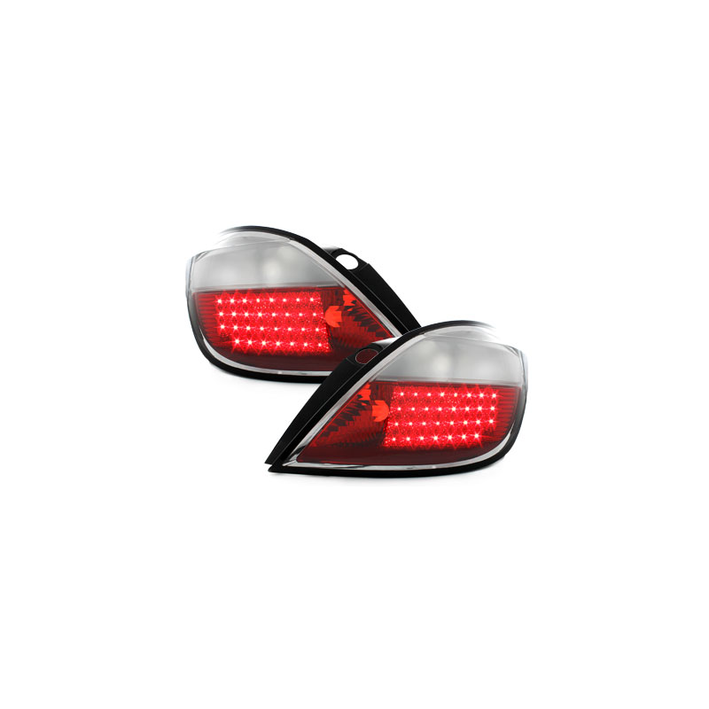 Feux arrière LED Opel Astra H 5T 04-06-Rouge/Cristal