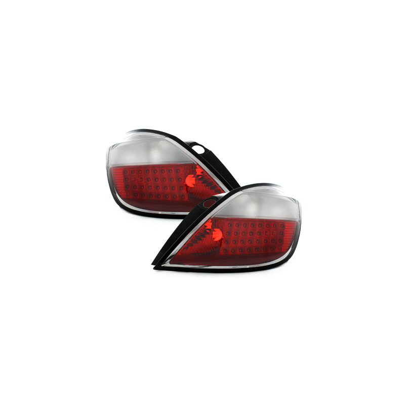 Feux arrière LED Opel Astra H 5T 04-06-Rouge/Cristal