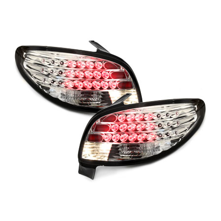 Feux arrière LED Peugeot 206 98-09 rouge/cristal