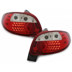 Feux arrière LED Peugeot 206 98-09 rouge/cristal