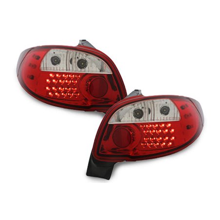 Feux arrière LED Peugeot 206 98-09 rouge/cristal