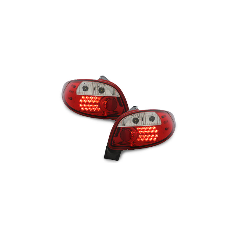 Feux arrière LED Peugeot 206 98-09 rouge/cristal