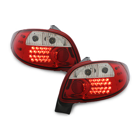 Feux arrière LED Peugeot 206 98-09 rouge/cristal