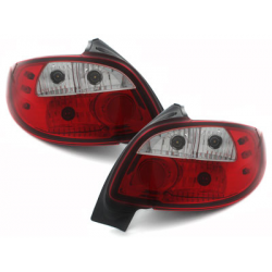 Feux arrière Peugeot 206 98-09 rouge/cristal