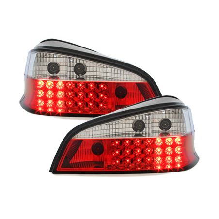 Feux arrière LED Peugeot 106 96-99 rouge/cristal Feux arrière LED Peugeot 106 96-99 rouge/cristal