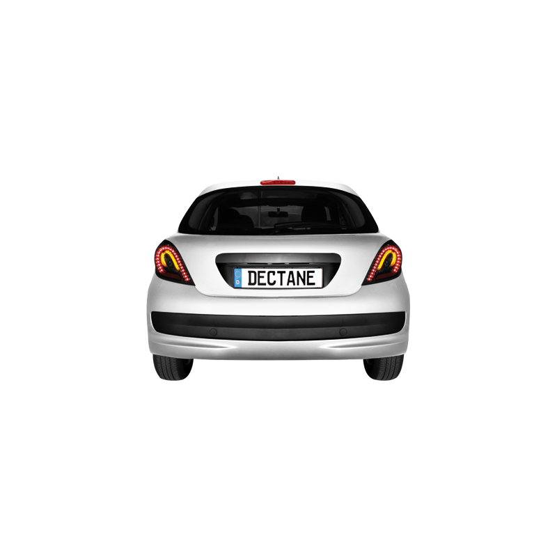 Feux arrière LED Peugeot 207 06+ Clignotants LEDNoir/Fumé