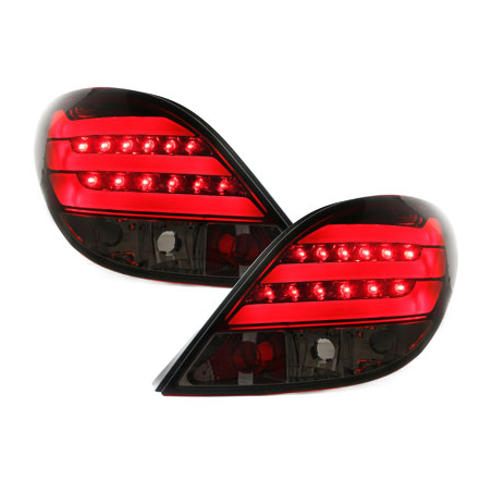 Feux arrière LED Peugeot 207 06-05.09  rouge/Fumé