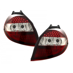 Feux arrière LED Renault Clio 05-09  rouge/cristal