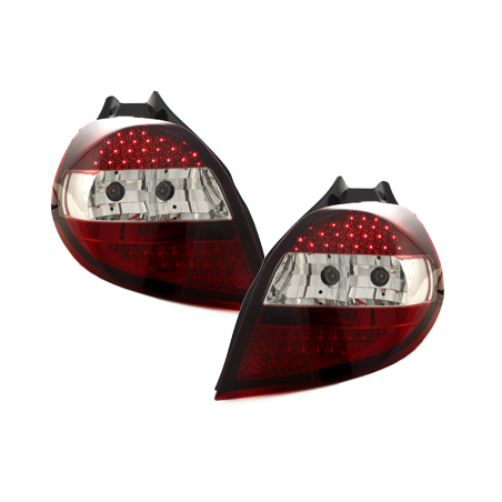 Feux arrière LED Renault Clio 05-09  rouge/cristal