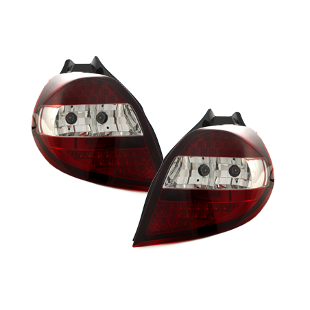 Feux arrière LED Renault Clio 05-09  rouge/cristal