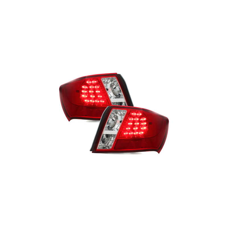Feux arrière LED Subaru Impreza 07+-Rouge/Cristal