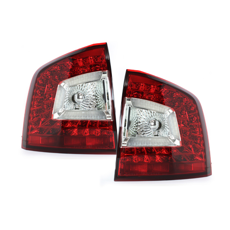 Feux arrière à LED Skoda Octavia 1Z 04-08 Rouge/Cristal