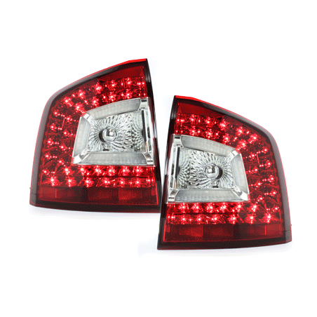 Feux arrière à LED Skoda Octavia 1Z 04-08 Rouge/Cristal