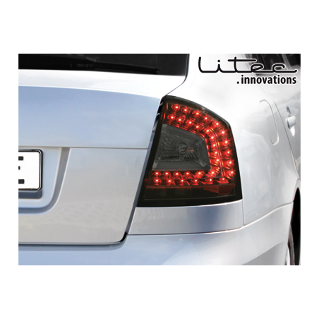 Feux arrière LITEC LED Skoda Octavia 1Z Berline  04-11 Noir/Fumé