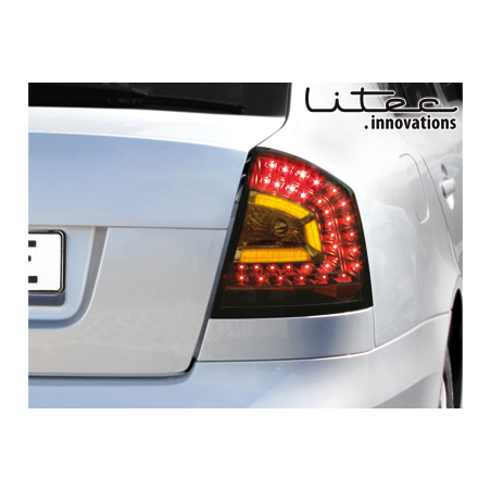 Feux arrière LITEC LED Skoda Octavia 1Z Berline  04-11 Noir/Fumé