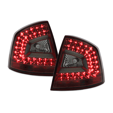 Feux arrière LITEC LED Skoda Octavia 1Z Berline  04-11 Rouge/Fumé