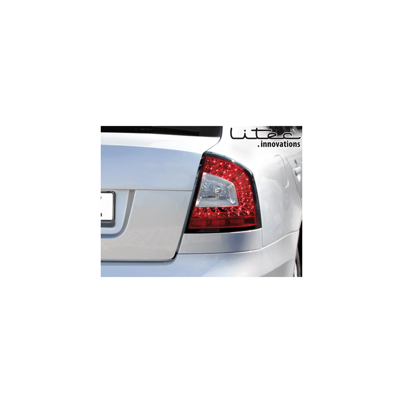 Feux arrière LITEC LED Skoda Octavia 1Z Berline  04-11_Rouge/clair