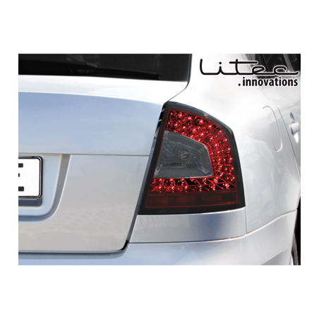 Feux arrière LITEC LED Skoda Octavia 1Z Berline  04-11_Rouge/Fumé