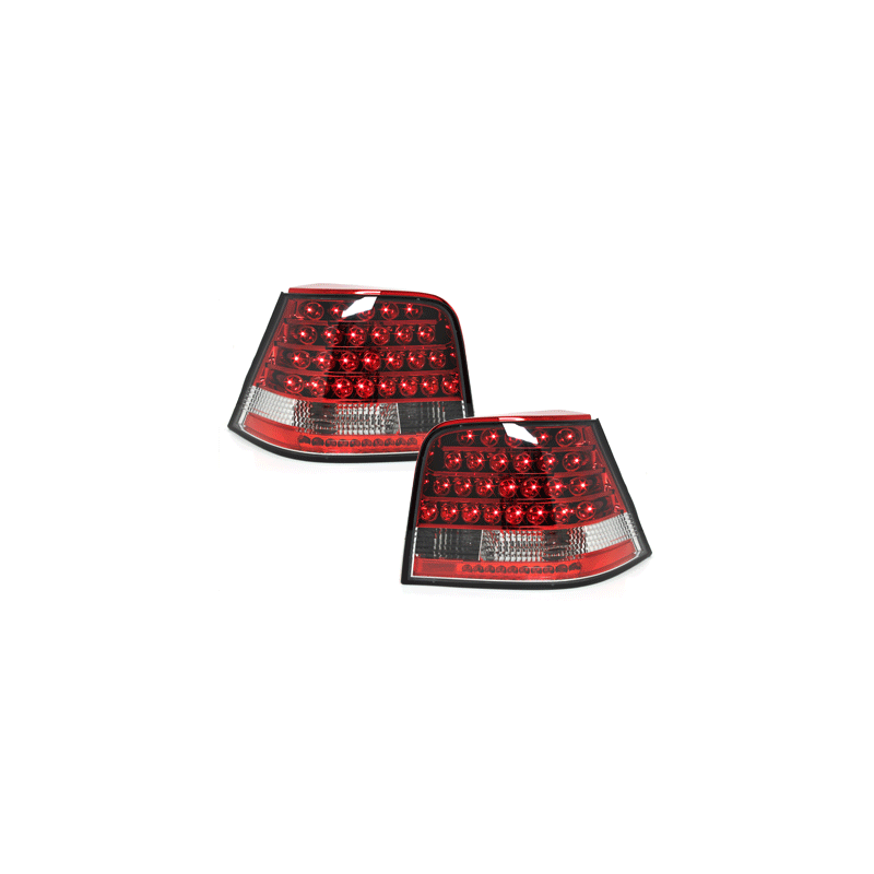 Feux arrière LED VW Golf IV 97-04 Rouge/Cristal