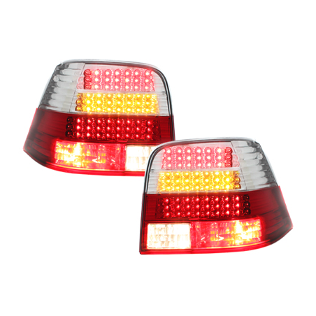 Feux arrière LED + clignotants LED VW Golf IV 97-04 Rouge/Cristal