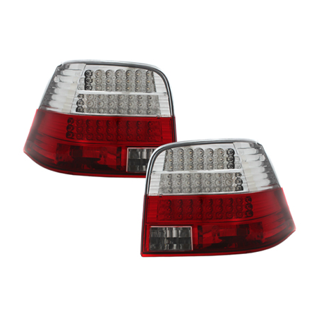 Feux arrière LED + clignotants LED VW Golf IV 97-04 Rouge/Cristal