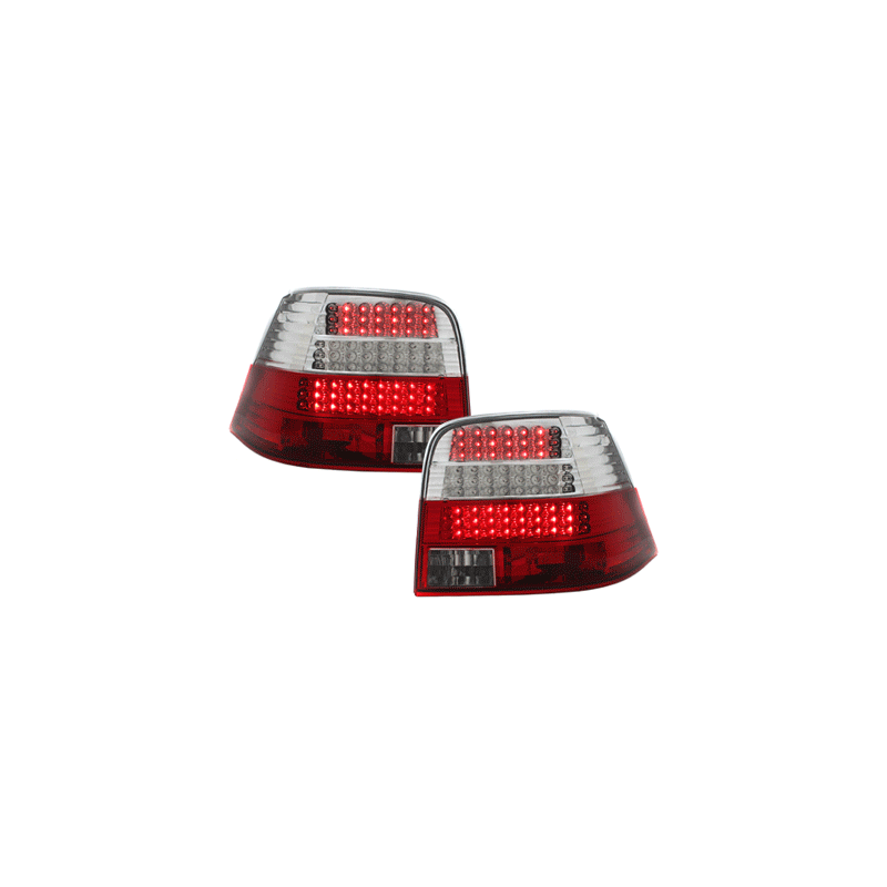 Feux arrière LED + clignotants LED VW Golf IV 97-04 Rouge/Cristal