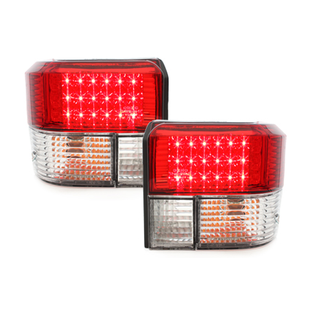 Feux arrière LED VW T4 90-03 - Cristal/Rouge