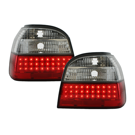 Feux arrière LED VW Golf III 91-98 Rouge/Cristal