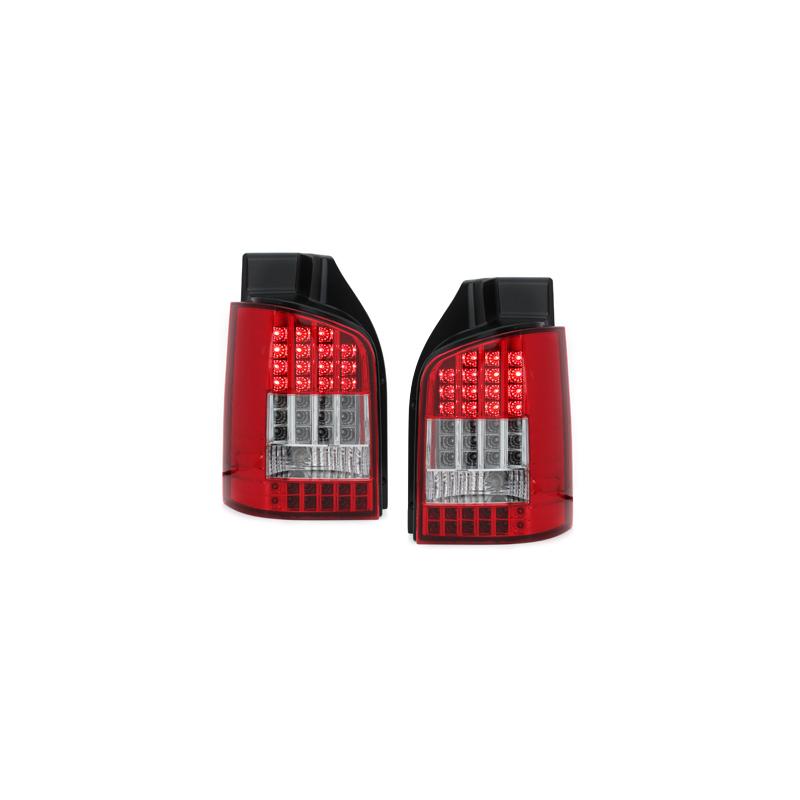 Feux LED VW T5  03-12/09 clignotants LED rouge / cristal