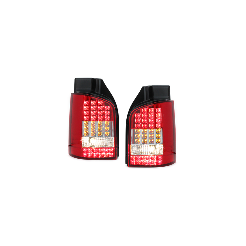 Feux LED VW T5  03-12/09 clignotants LED rouge / cristal