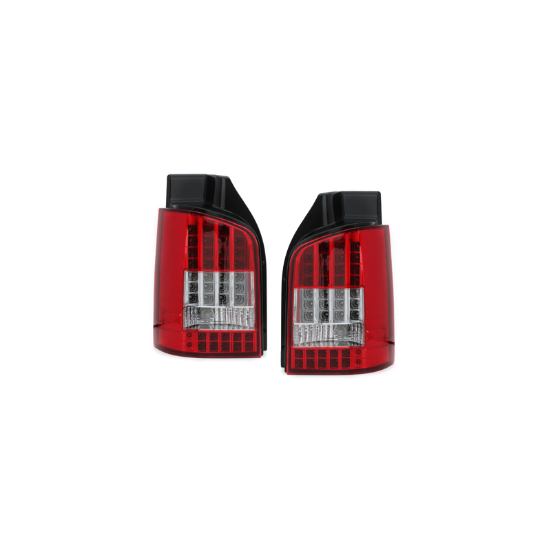 Feux LED VW T5  03-12/09 clignotants LED rouge / cristal