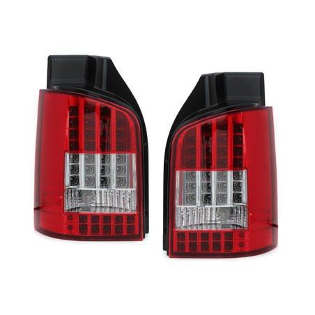 Feux LED VW T5  03-12/09 clignotants LED rouge / cristal