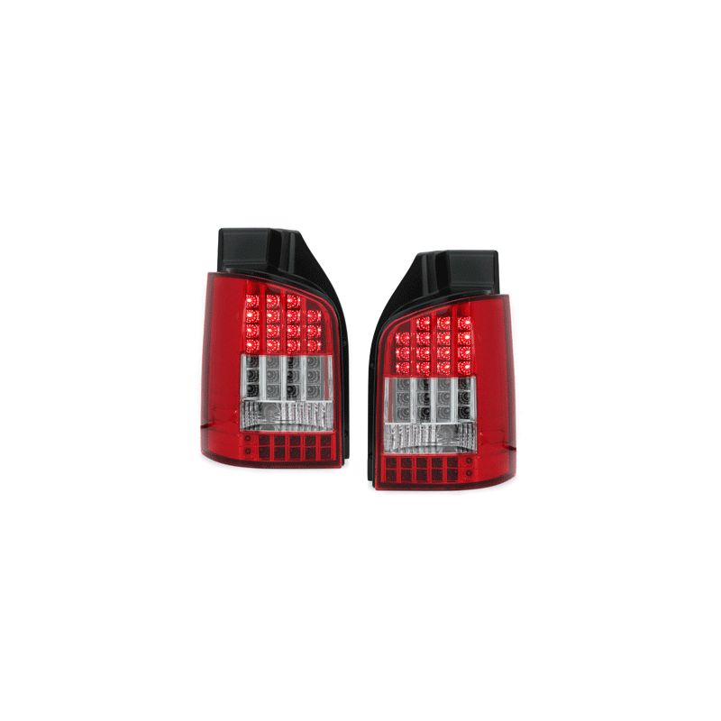 Feux LED VW T5  03-12/09 clignotants LED rouge / cristal