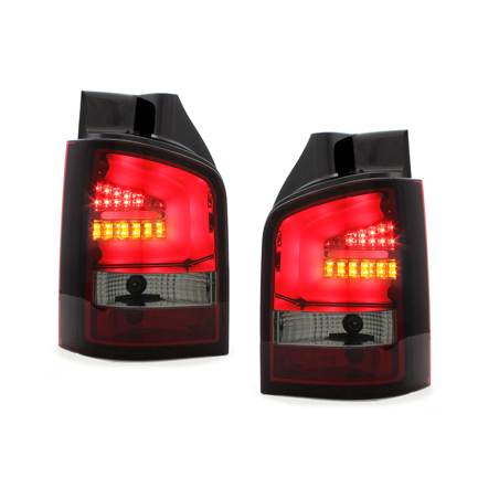 Feux arrière LED VW T5 2010-2014 avec clignotants LED_Rouge/Fumé