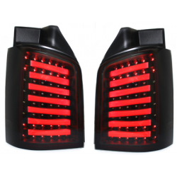 Feux arrière LED VW T5 version portes battante 03-12/09-Noir/Fumé
